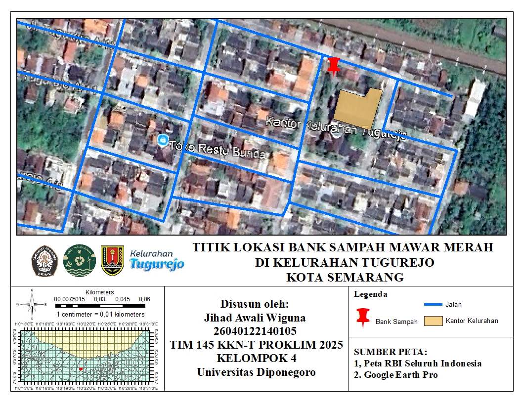 Peta Lokasi Bank Sampah Mawar Merah di Kelurahan Tugurejo